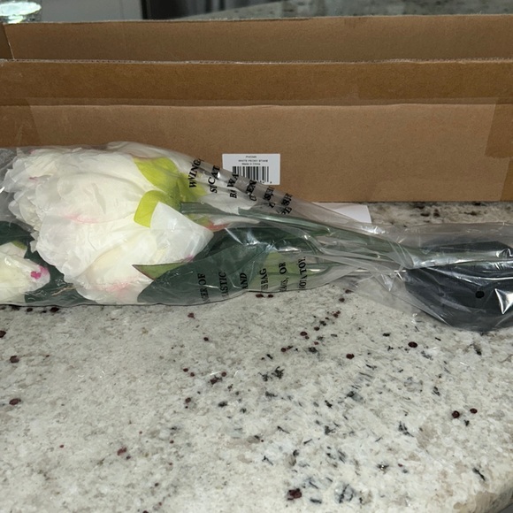 White Peony Solar Garden Stake - Picture 3 of 3